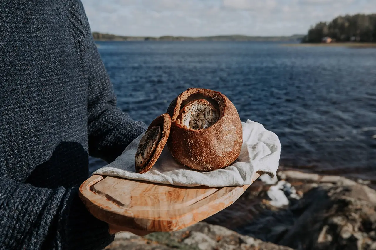 food baked in bread. photo: Julia Kivelä, Visit Finland