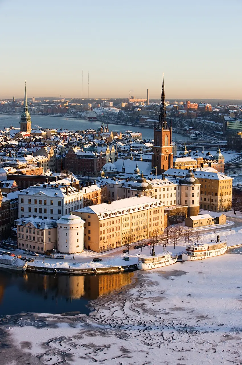 riddarholmen view over Riddarholmen, Stockholm, on a winter day