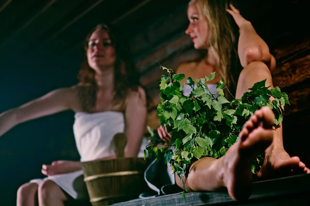two women in a sauna photo: Kari Ylitalo, Visit Finland