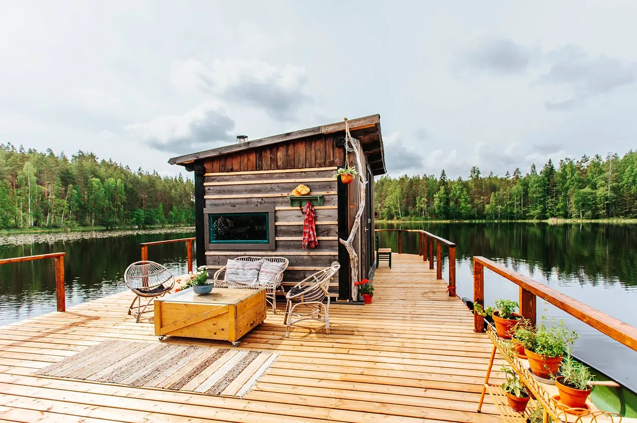 Uhkua -outside Uhkua floating raft hotel