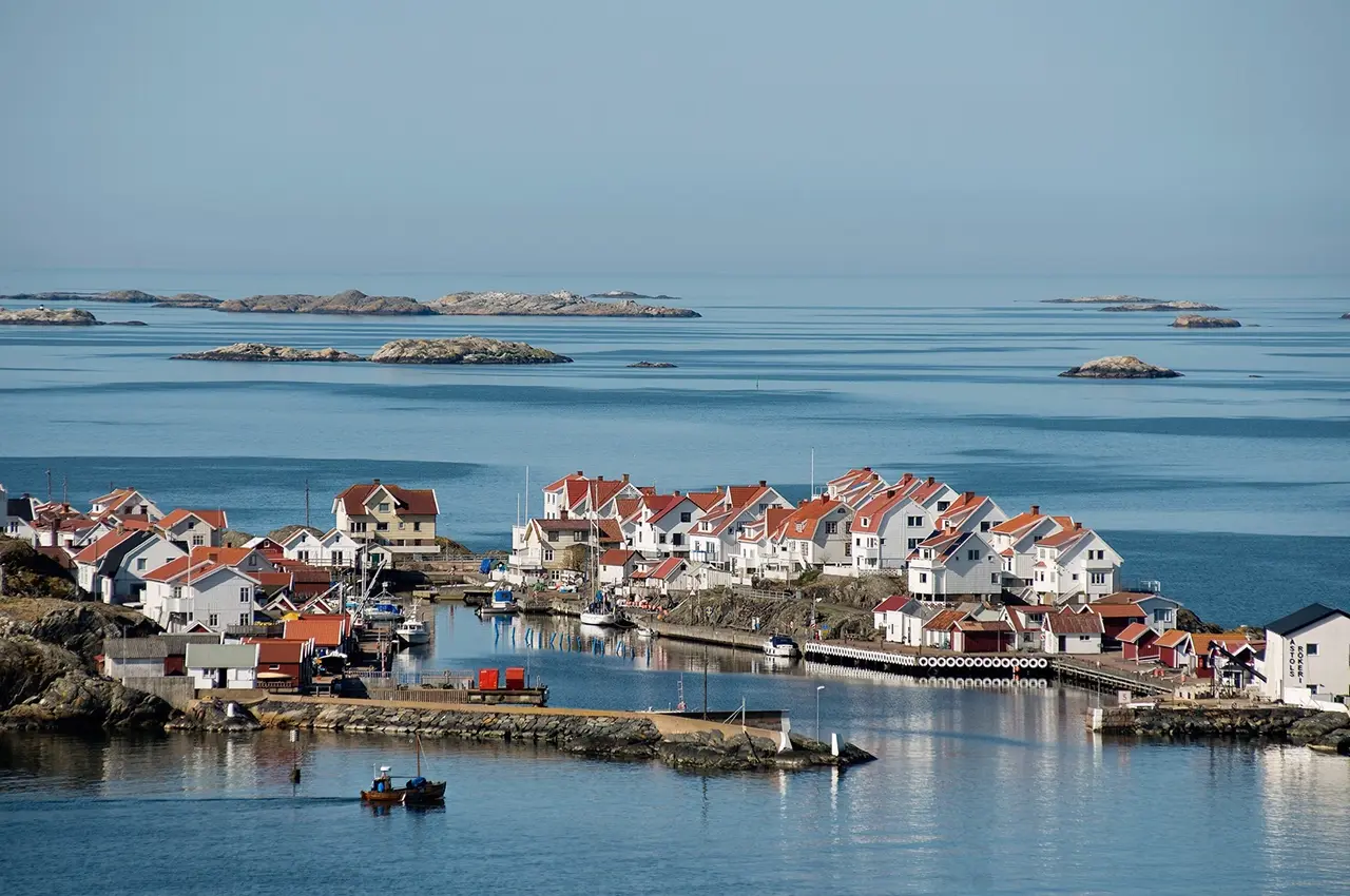 bohuslan small villige by the sea at the swedish west coast