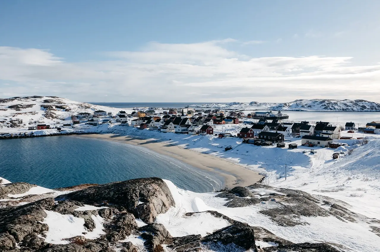bugoynes-norway bugoynes norway, houses by the sea a sunny spring day