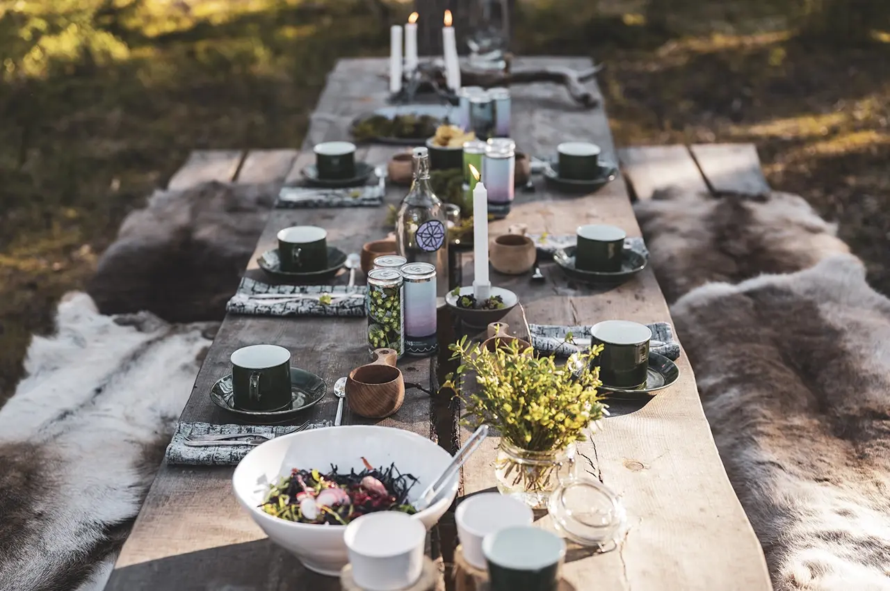 outdoor-dinner outdoor dinner in the forest