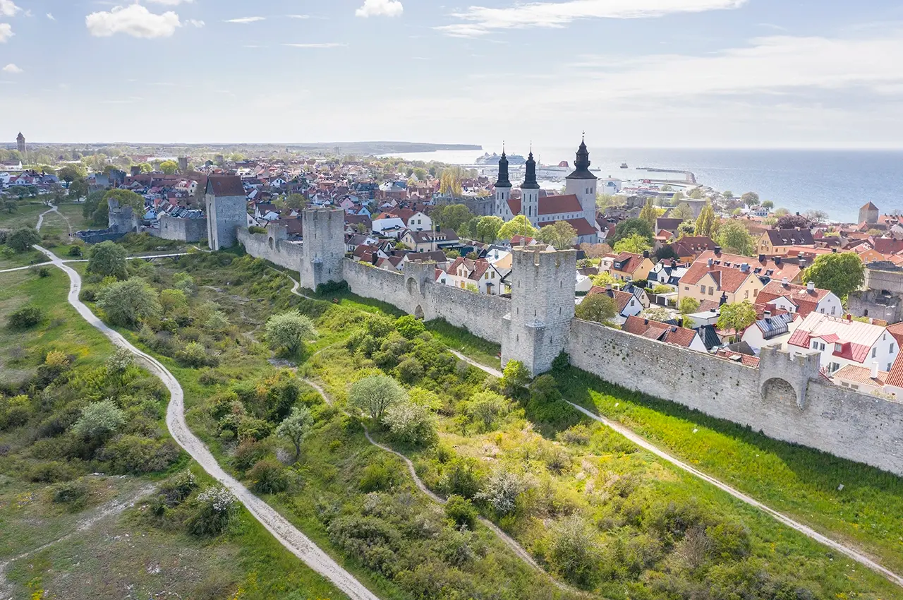 visby view over visibly, gotland